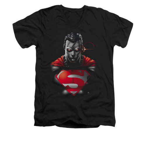 Image for Superman V Neck T-Shirt - Heat Vision Charged