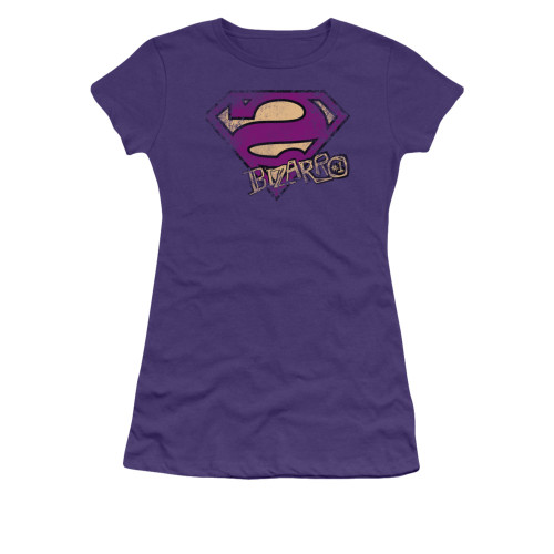 Image for Superman Girls T-Shirt - Bizarro Logo Distressed