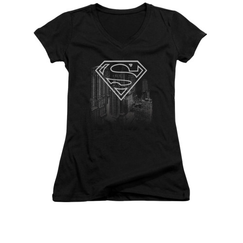 Image for Superman Girls V Neck - Skyline