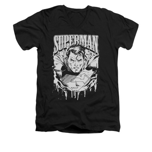 Image for Superman V Neck T-Shirt - Super Metal