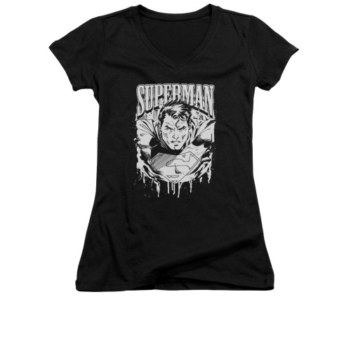 Image for Superman Girls V Neck - Super Metal