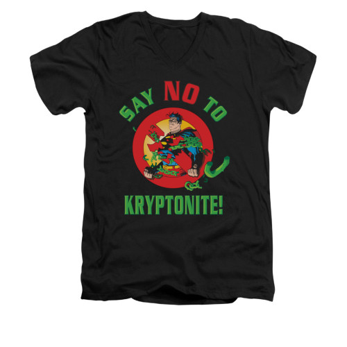 Image for Superman V Neck T-Shirt - Say No To Kryptonite