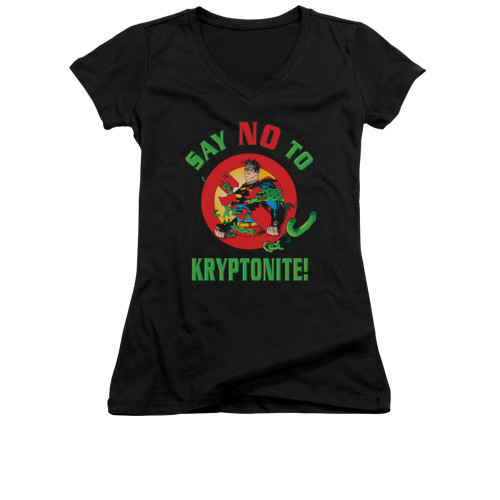 Image for Superman Girls V Neck - Say No To Kryptonite