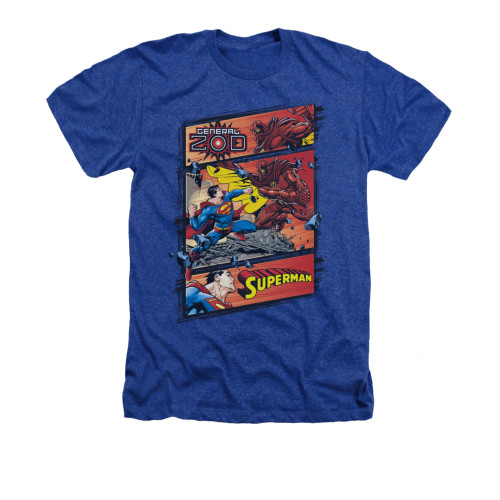Image for Superman Heather T-Shirt - Superman Vs Zod