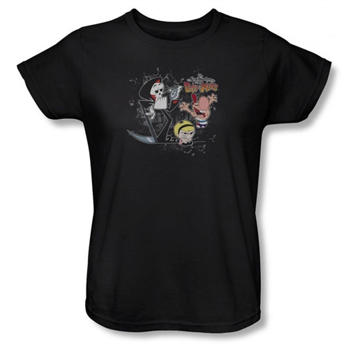 Grim Adventures of Billy and Mandy Splatter Cast Woman's T-Shirt