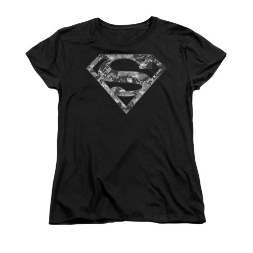 Image for Superman Womans T-Shirt - Urban Camo Shield