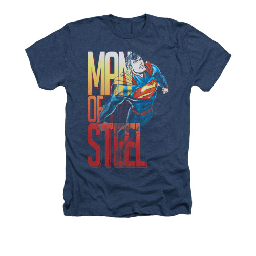 Image for Superman Heather T-Shirt - Steel Flight