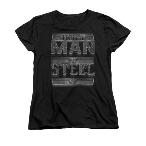 Image for Superman Womans T-Shirt - Steel Text