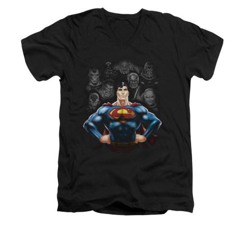 Image for Superman V Neck T-Shirt - Villains