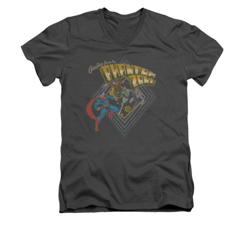 Image for Superman V Neck T-Shirt - Zod Greetings