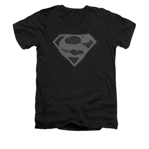 Image for Superman V Neck T-Shirt - Chainmail