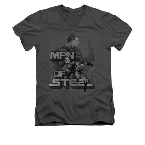 Image for Superman V Neck T-Shirt - Steel Poses