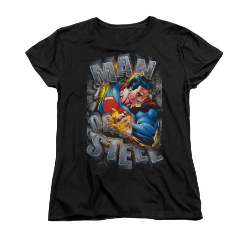 Image for Superman Womans T-Shirt - Ripping Steel