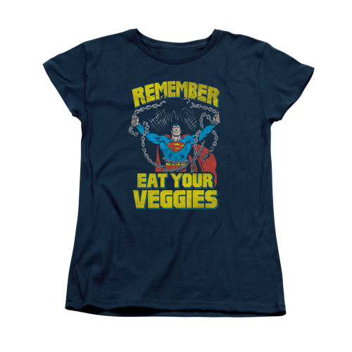 Image for Superman Womans T-Shirt - Veggie Power
