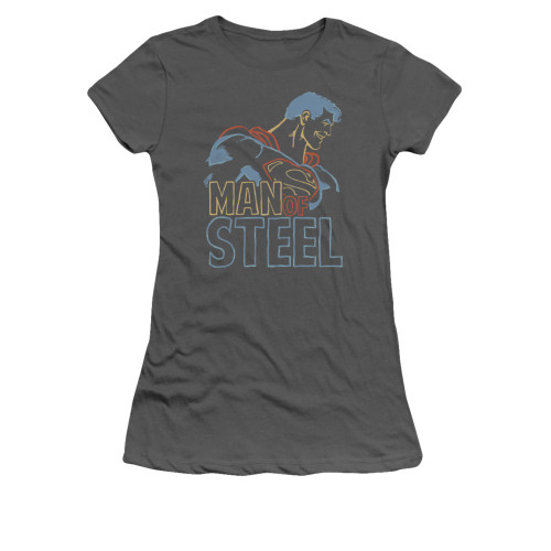 Image for Superman Girls T-Shirt - Colored Lines