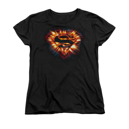 Image for Superman Womans T-Shirt - Space Burst Shield