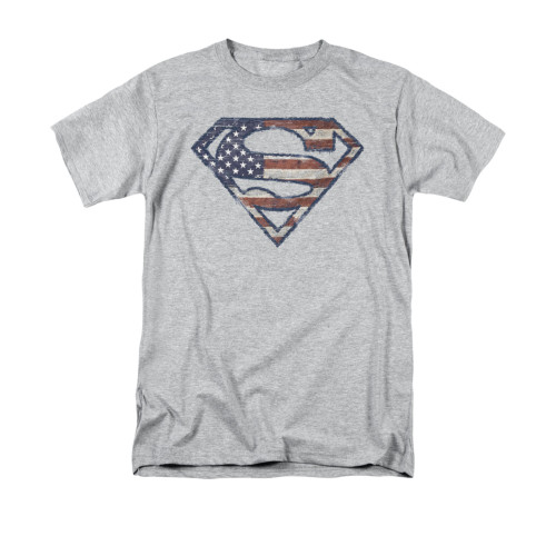 Image for Superman T-Shirt - Wartorn Flag