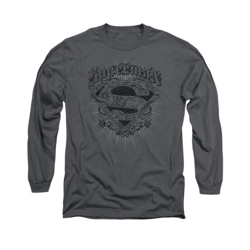 Image for Superman Long Sleeve Shirt - Scrolling Shield