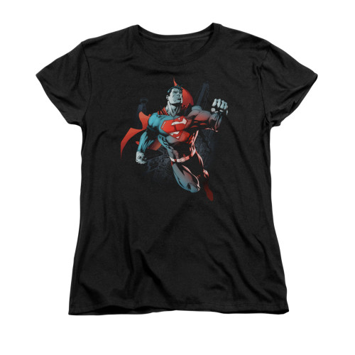 Image for Superman Womans T-Shirt - Up In The Sky