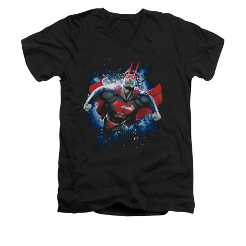 Image for Superman V Neck T-Shirt - Stardust