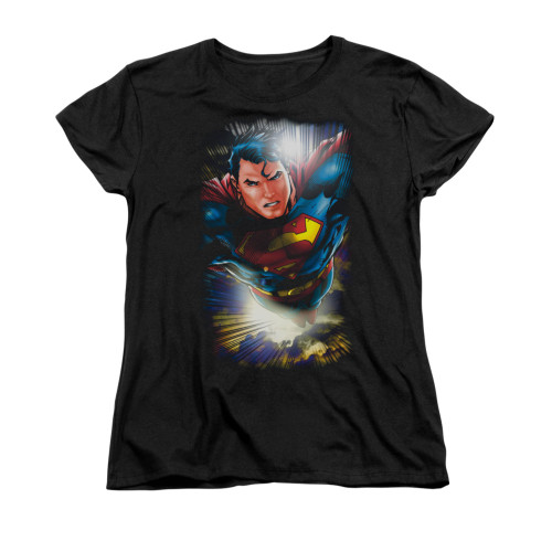 Image for Superman Womans T-Shirt - In The Sky