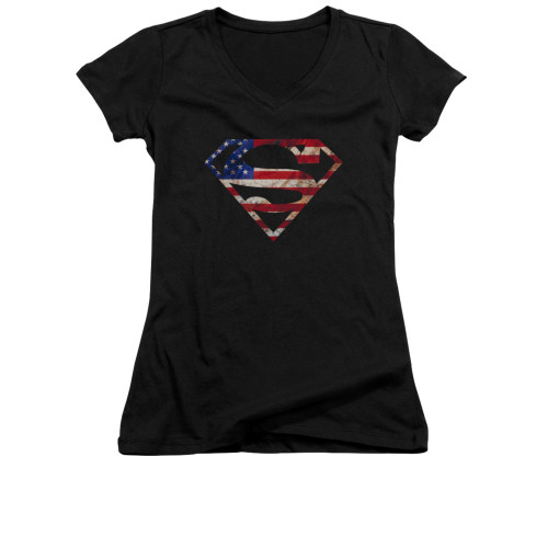 Image for Superman Girls V Neck - Super Patriot
