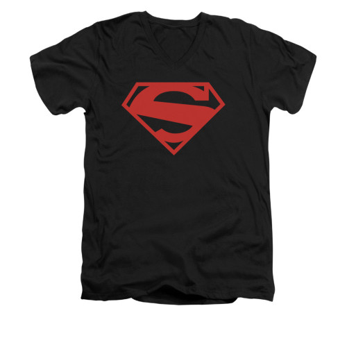 Image for Superman V Neck T-Shirt - 52 Red Block