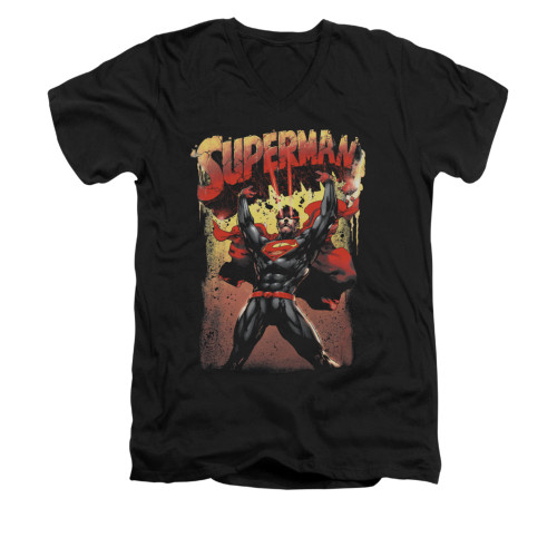 Image for Superman V Neck T-Shirt - Lift Up