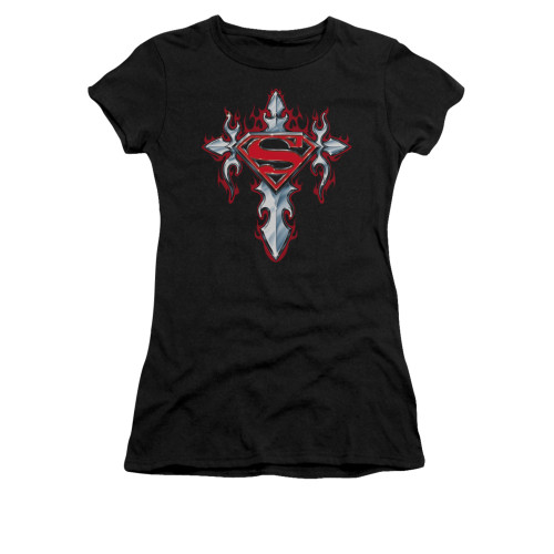 Image for Superman Girls T-Shirt - Gothic Steel Logo