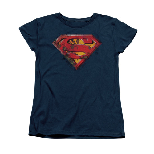 Image for Superman Womans T-Shirt - Rusted Shield
