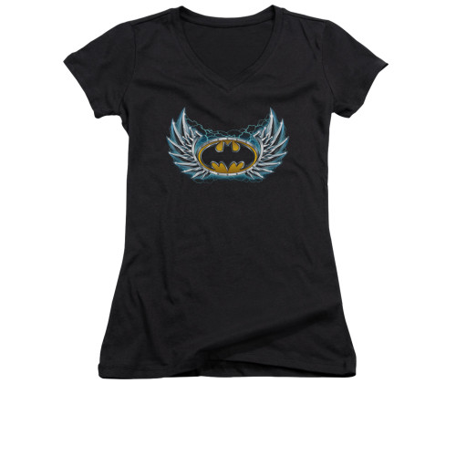 Image for Batman Girls V Neck - Steel Wings Logo
