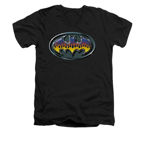 Image for Batman V Neck T-Shirt - Hot Rod Shield