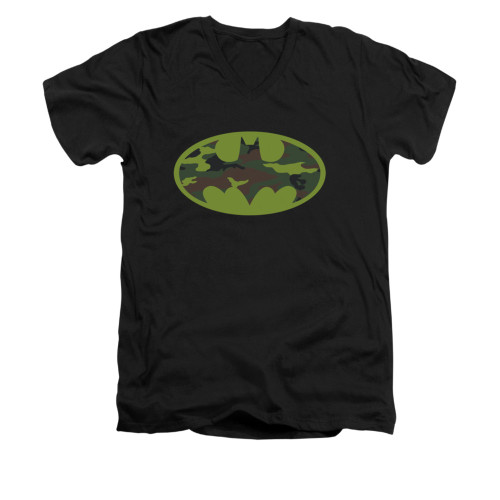 Image for Batman V Neck T-Shirt - Camo Logo