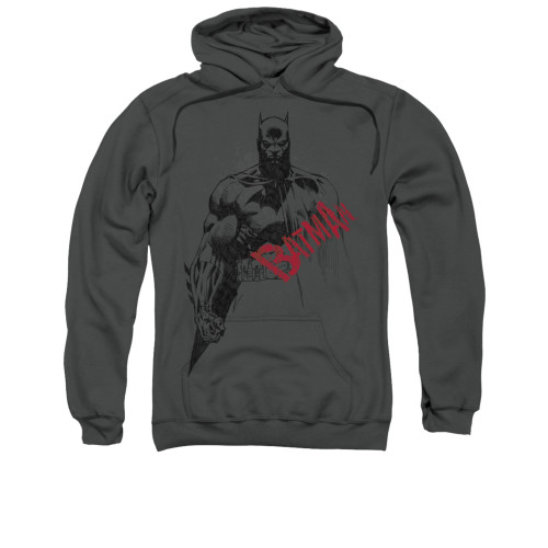 Image for Batman Hoodie - Sketch Bat Red Logo