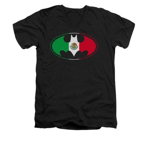 Image for Batman V Neck T-Shirt - Mexican Flag Shield