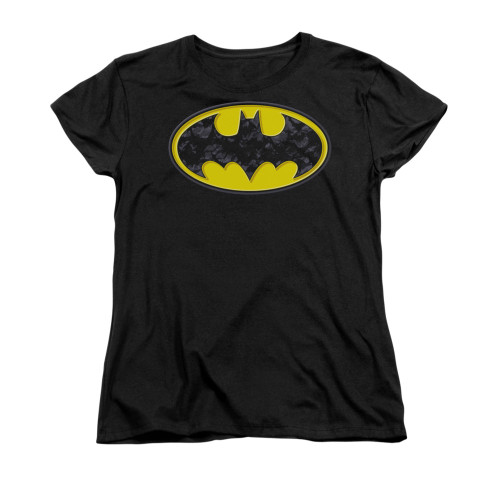 Image for Batman Womans T-Shirt - Bats In Logo