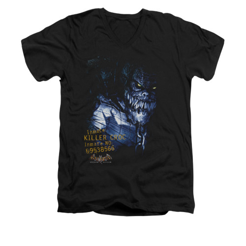 Image for Batman Arkham Asylum V Neck T-Shirt - Arkham Killer Croc