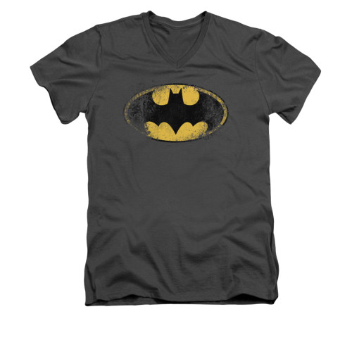 Image for Batman V Neck T-Shirt - Destroyed Logo