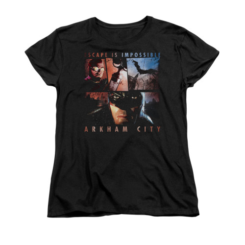 Image for Arkham City Womans T-Shirt - Escape Is Impossible