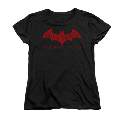 Image for Arkham City Womans T-Shirt - Red Bat