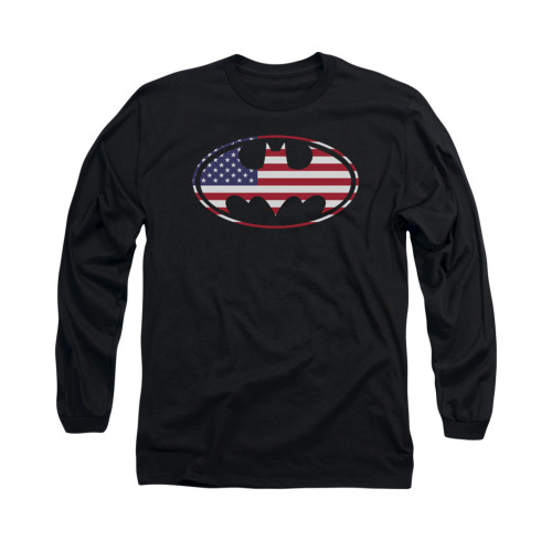 Batman Long Sleeve Shirt - American Flag Oval