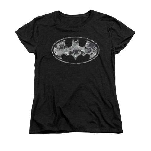 Batman Womans T-Shirt - Urban Camo Shield