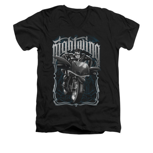 Batman V Neck T-Shirt - Nightwing Biker