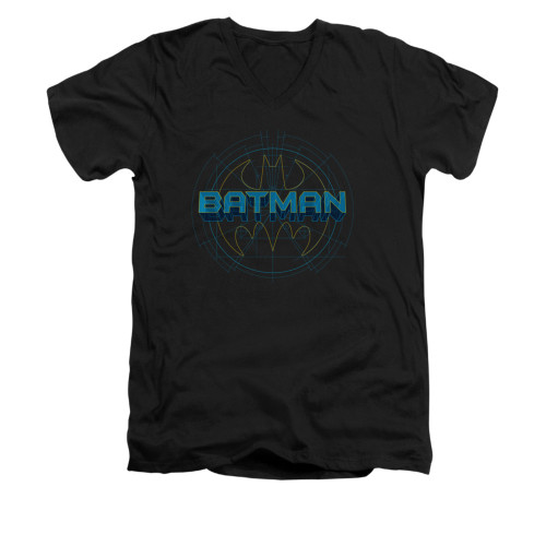 Batman V Neck T-Shirt - Bat Tech Logo