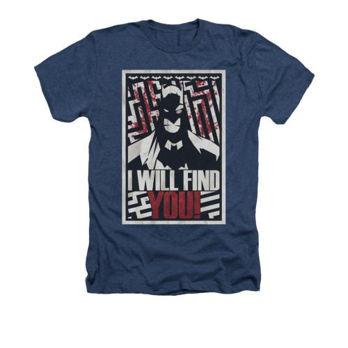 Batman Heather T-Shirt - I Will Fnd You