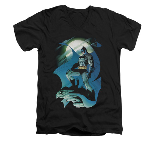 Batman V Neck T-Shirt - Glow Of The Moon