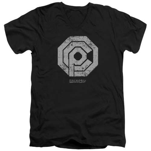 Robocop V Neck T-Shirt - Distressed Ocp Logo