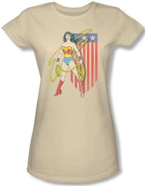 Wonder Woman USA Banner Girls Shirt