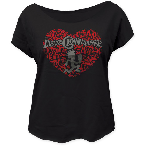 Insane Clown Posse Hatchetman Heart Girls Dolman T-Shirt