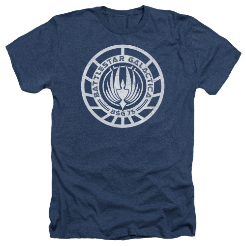 Image for Battlestar Galactica Heather T-Shirt - Scratched BSG Logo